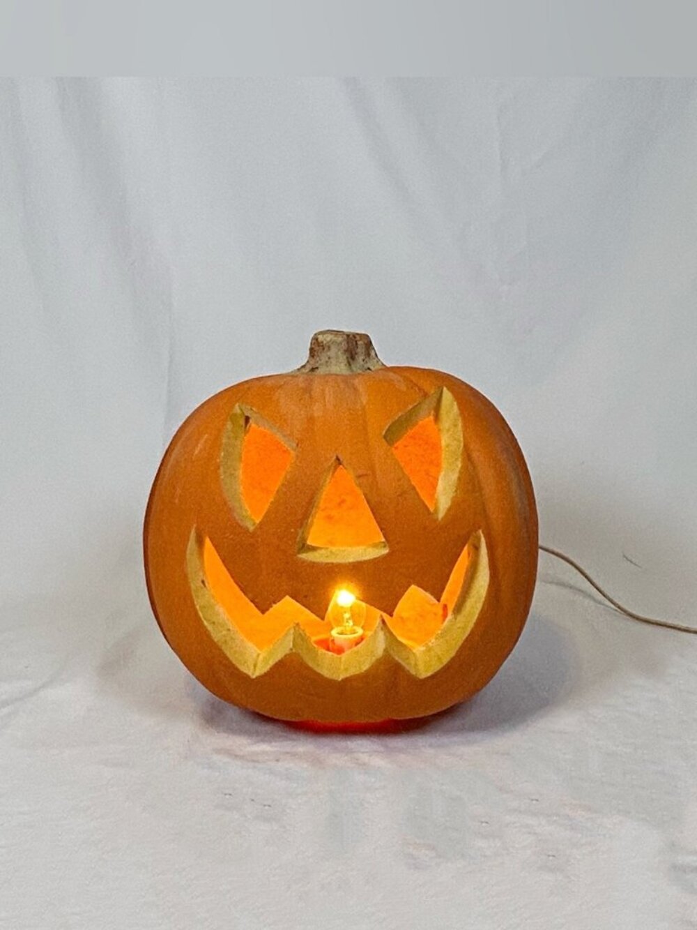 Vintage Gemmy 10" Light Up Foam Jack O Lantern Pumpkin Halloween Decor